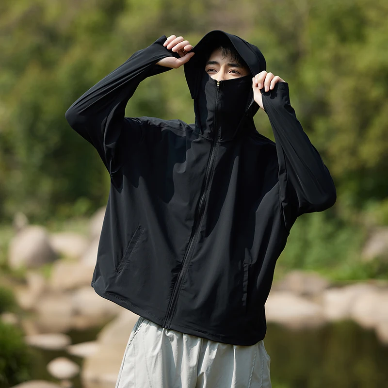 

Men's Jackets Sun Protection Wide Brim Hood UV Blocking Outdoor Windbreaker Lightweight Breathable 8 Colors