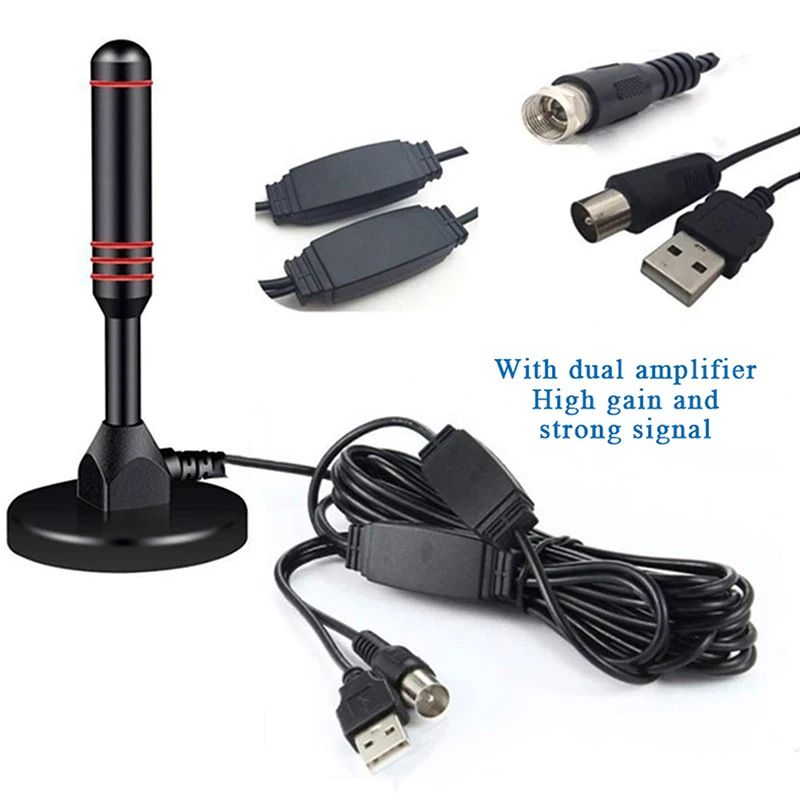

【C】Digital Tv Antenna Terrestrial Wave Suction Cup Amplifier High-Definition Dtmb Tv Receiver Set-Top Box Antenna