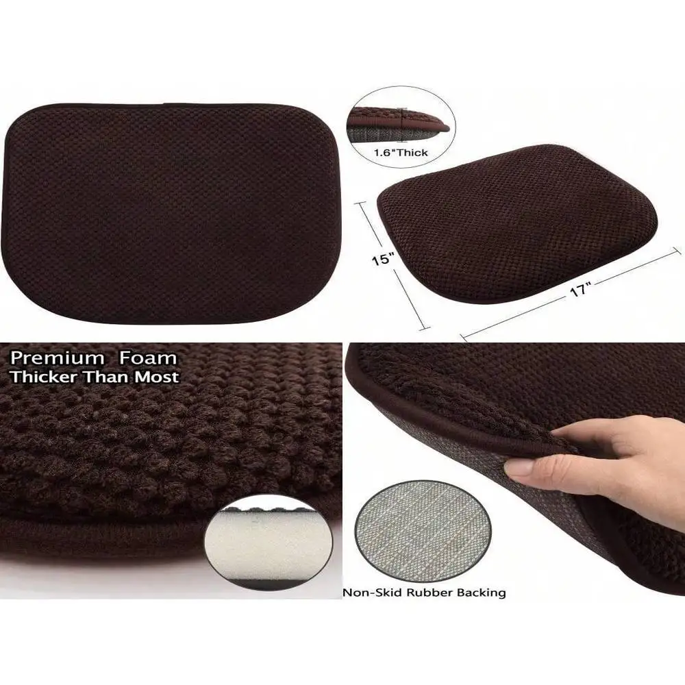 

U Shaped Brown Foam Seat Cushion Non Slip Washable Thick Large Pad For Kitchen Dining Office Chairs