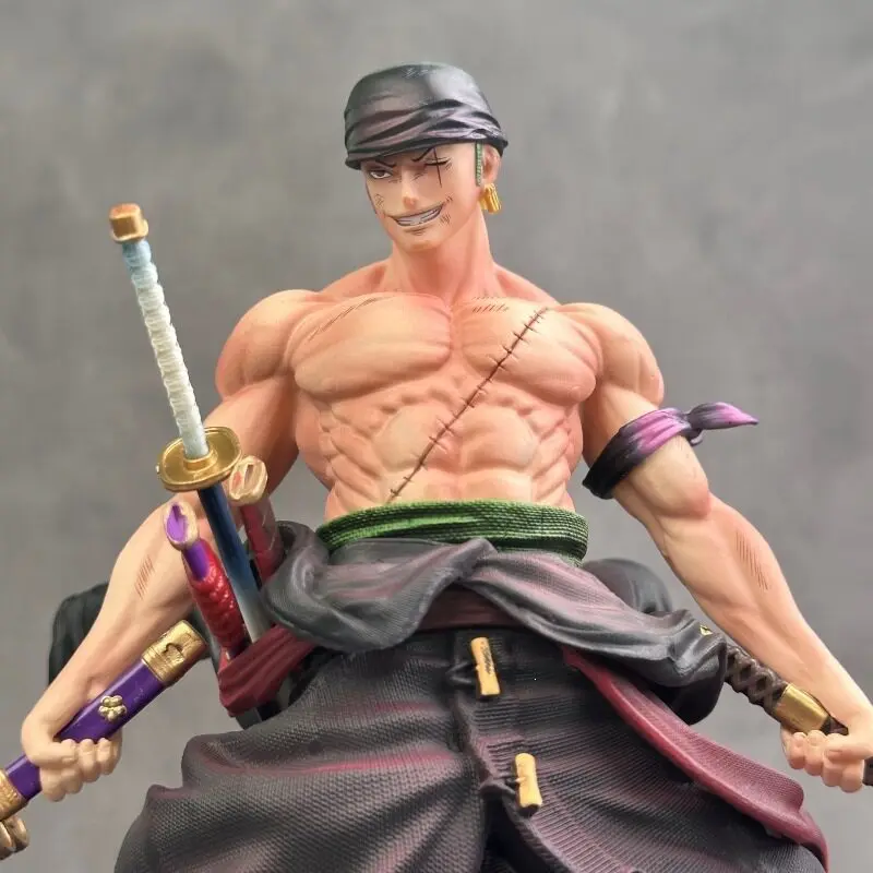 

One Piece Roronoa Zoro Figure Double Head Sculpt Illuminable Oversized Desktop Statue Anime Collectible Model Ornament For Adult