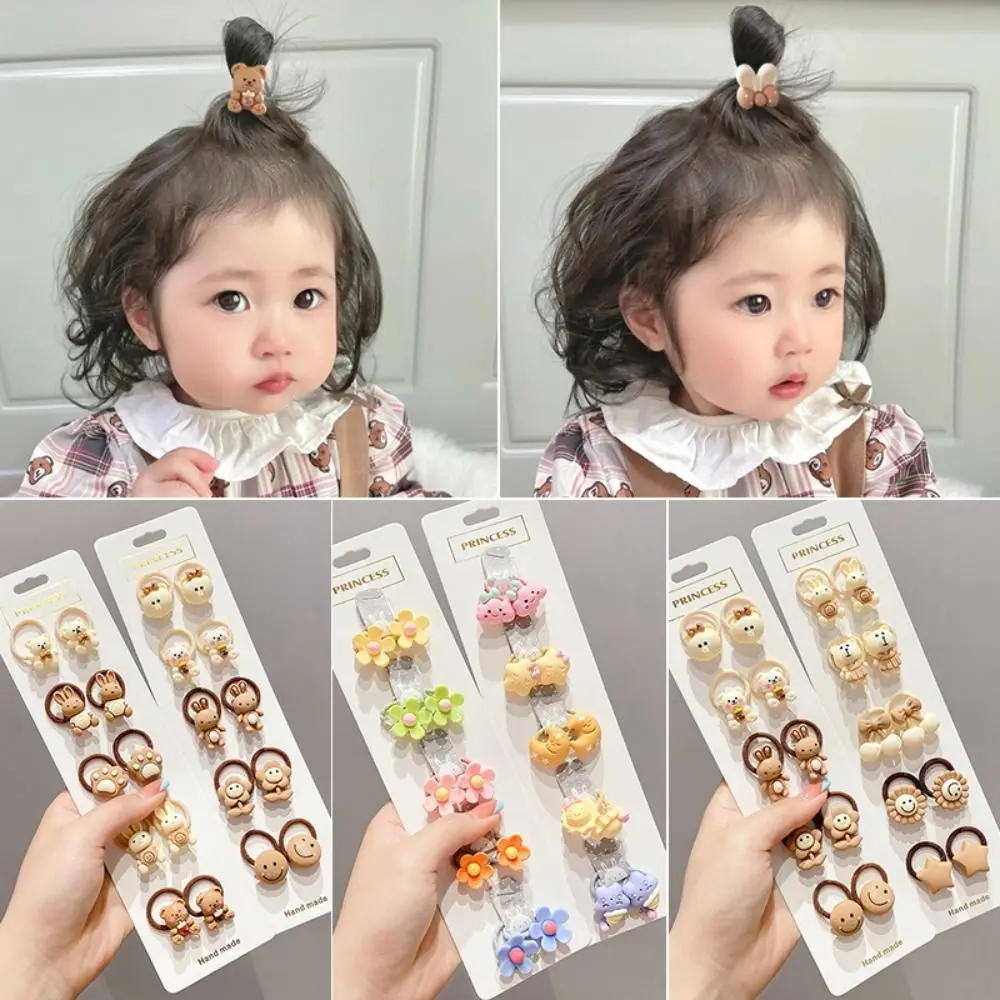 10pcs Children's Rubber Band Does Not Hurt The Hair Elastic Good Girl Baby Head Rope Hair Tie Hair Chirp Scrunchies Headdress