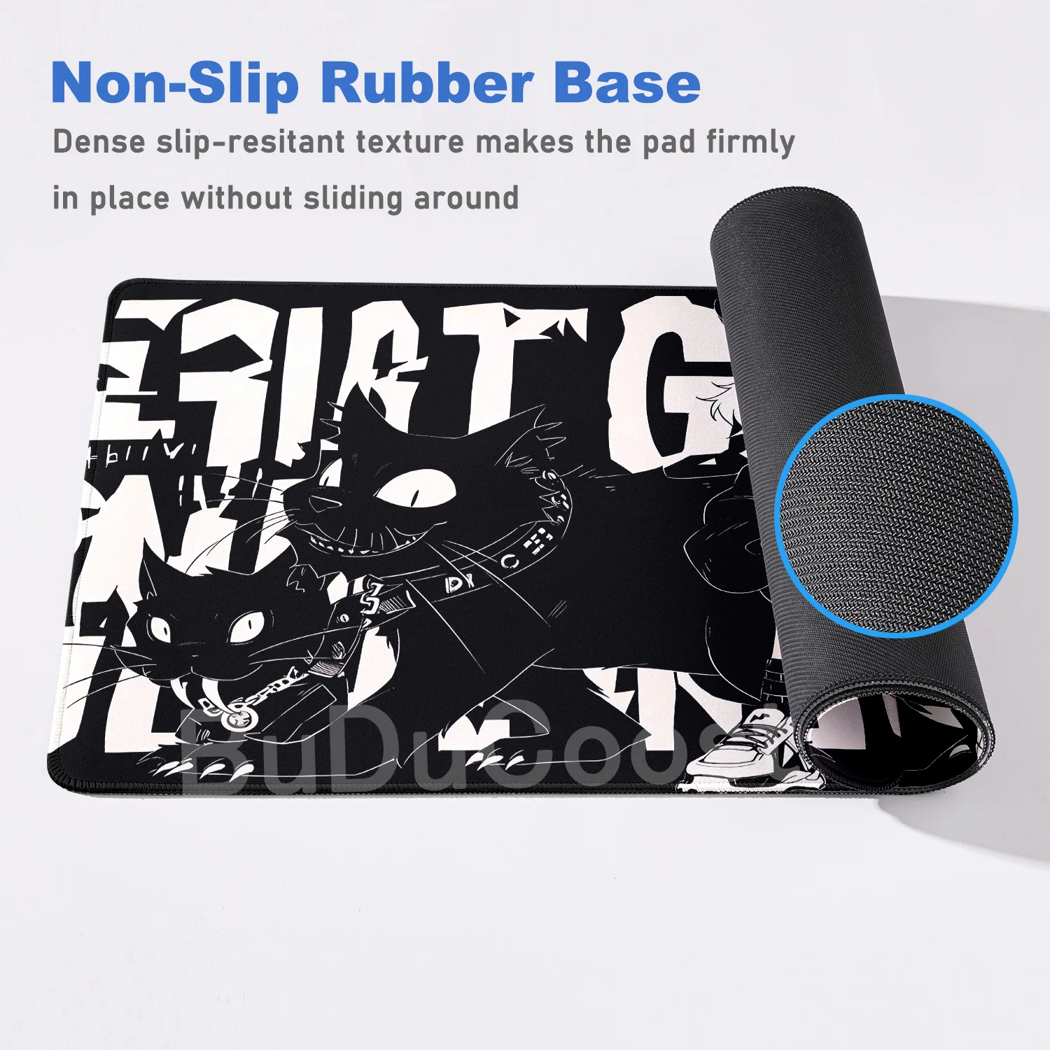 Anime Trendy Graffiti Mousepad Large Cyberpunk Style HD Table Pad Lockedge Thickened PC Keyboardpad Office Girl And Cat Desk Mat - Image 5