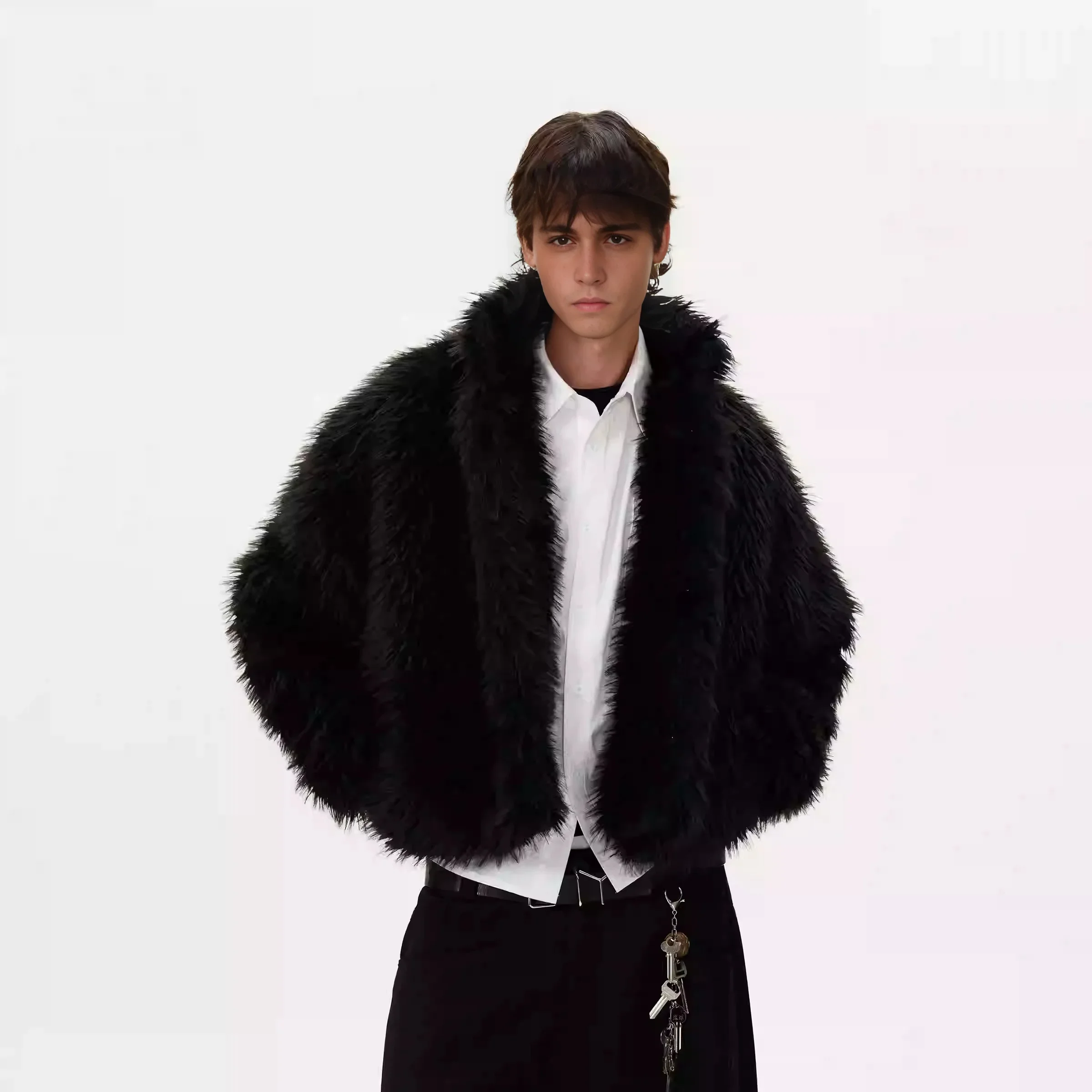 Tung Sung Fur Imitation Thickened Men Faux Fur Coat Men Warm New Winter High Quality Luxury Fluffy Jacket