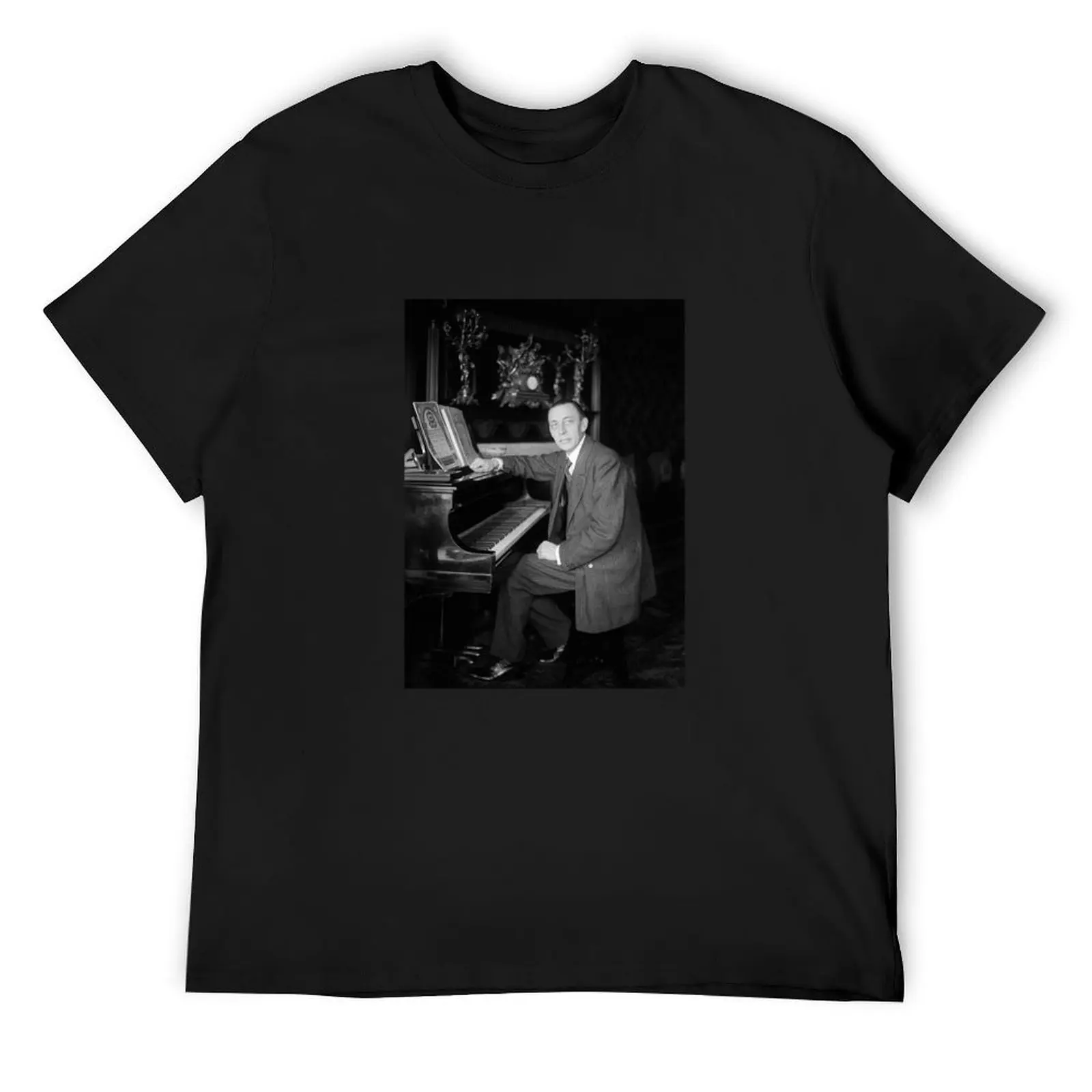 

Sergei Rachmaninoff At The Piano - Circa 1915 T-Shirt Man t-shirt clothes summer shirt custom shirt t shirt men 100℅ cotton