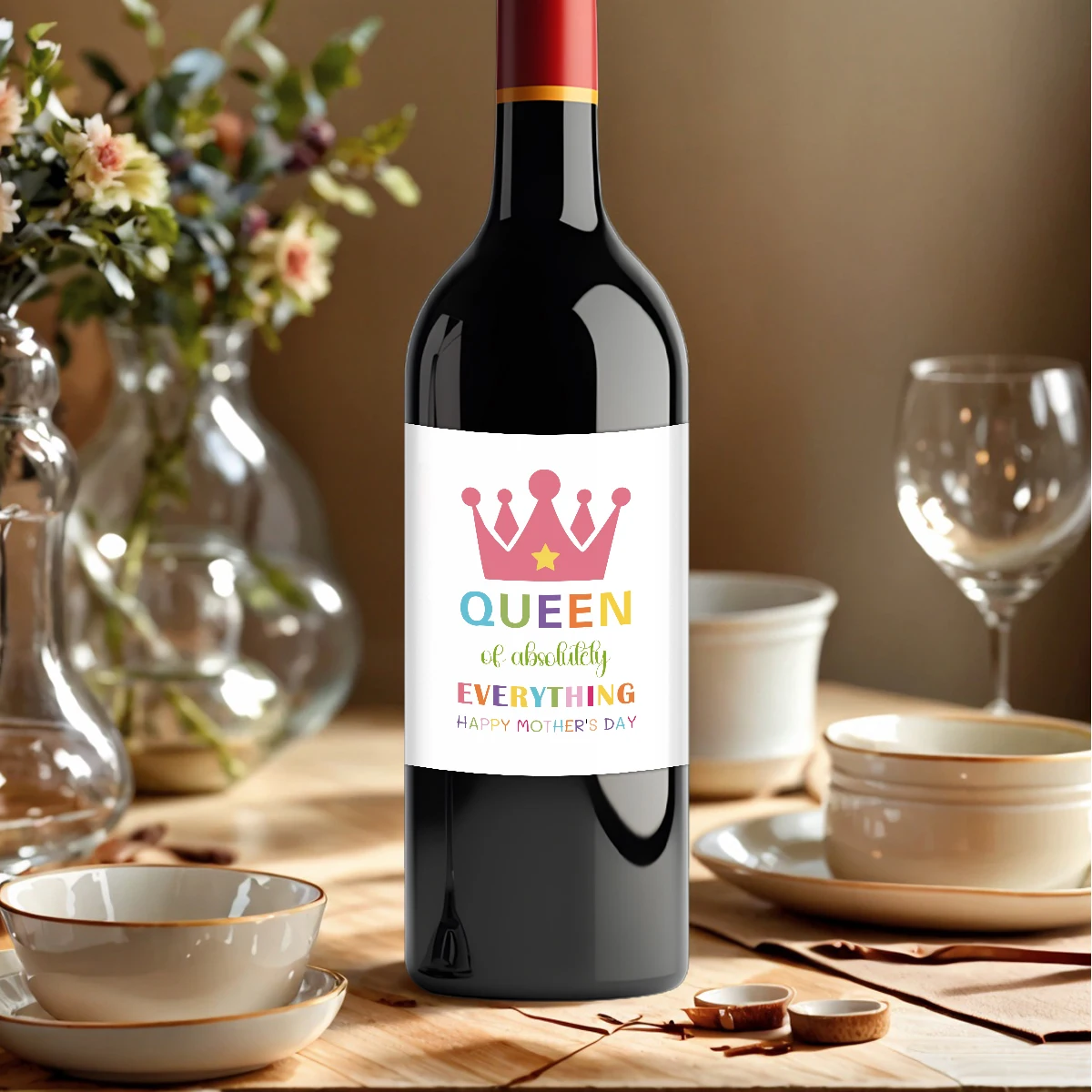 4pcs Mother's Day Wine Bottle Labels-