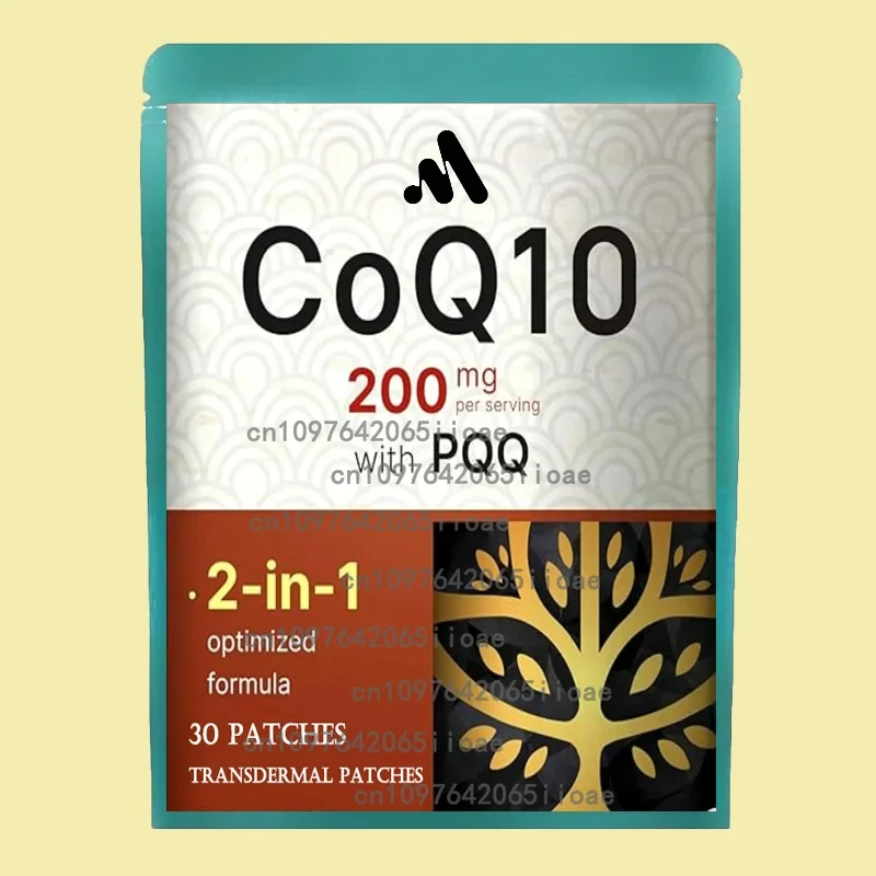 

CoQ10 с трансмиссионными пластырями PQQ. Поддержка энергии. Антиоксидантная поддержка для здоровья мозга, сердца и энергии. -30 пластырей.