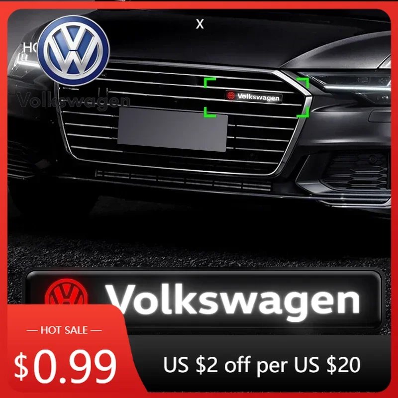 

Декоративные светодиодные лампы для решетки радиатора Volkswagen New Jetta, значок для стайлинга автомобиля