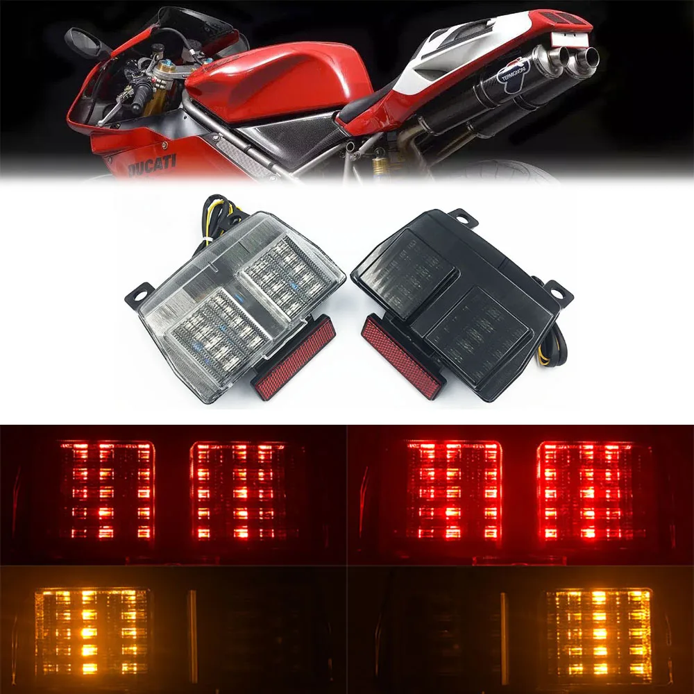 

For DUCATI 748 916 996 1994-2003 998 2002 2003 2004 Motorcycle Rear Tail Light Brake Signals Led Integrated Lamp Smoke Light