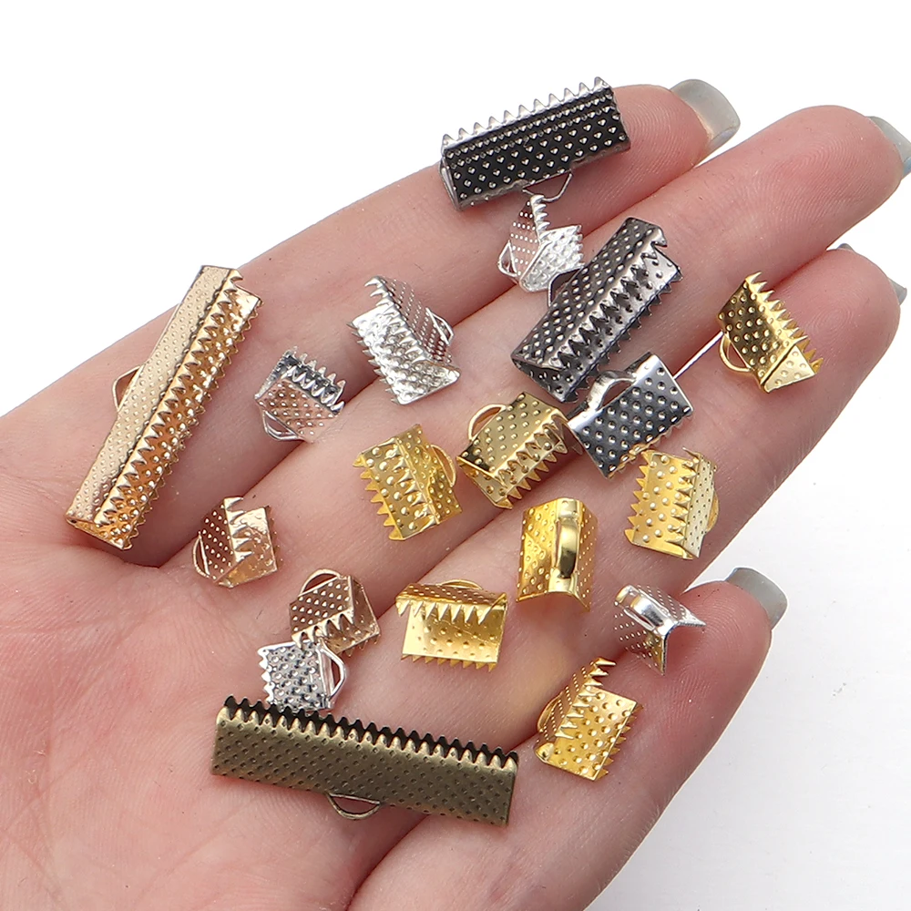 Louleur Metall Quetschperlen Cove Verschlüsse Schnur Leder Clip Halskette Armband Verbinder Endkappen für DIY Schmuckzubehör Zubehör – Detail 5
