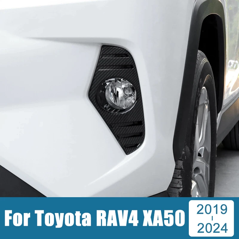 

For Toyota RAV4 XA50 2019-2021 2022 2023 2024 Hybrid ABS Front Fog Lamp Cover Trim Fog Light Foglight Protection Bezel Stickers