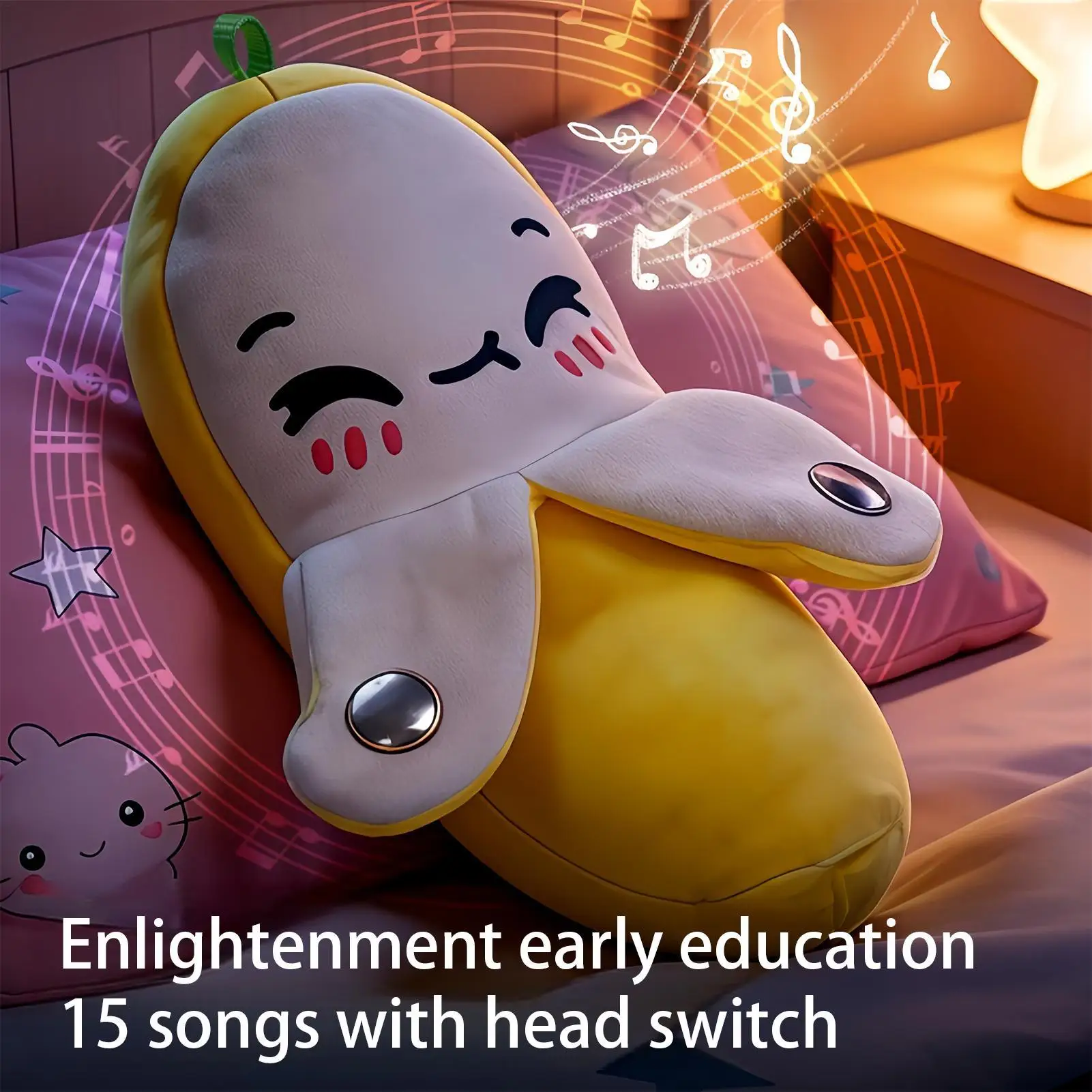 Musical Sensory Toy Soft Fruit Doll Plush Interactive Learning Toy with Sounds for Kids Educational Sensory Gift for Boys Girls