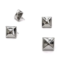 12 mm Silver Square Iron Buckle Decorative Leather Rivet For Clothes Bags Shoes  Metal Conical Buttons Gothic Punk Nail