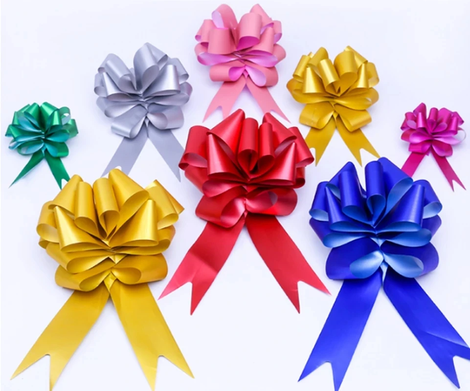 10/30Pcs Pull Bows Gift Knot Ribbon Christmas Ornament Gift Box/ ball flower hand-drawn flower Birthday Party Wedding Decor