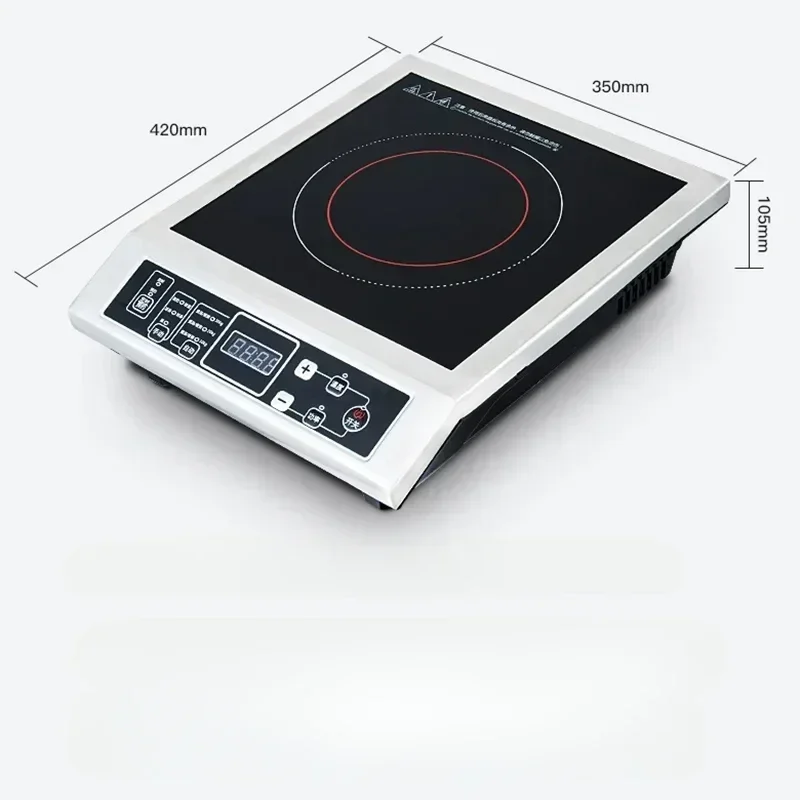 High-power induction cooker - 3500W. Commercial and stainless steel. For household stir fry. Cocina electrica