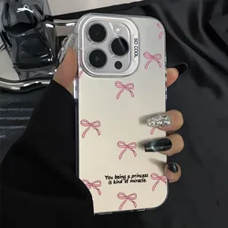 For OPPO Reno 12F 11F 11 8 10 12 Pro 5G Reno 7 4G 5 6 Lite Pink Bow Phone Cover for OPPO A17 A18 A38 A58 A77 A57 A78 A98 5G Case