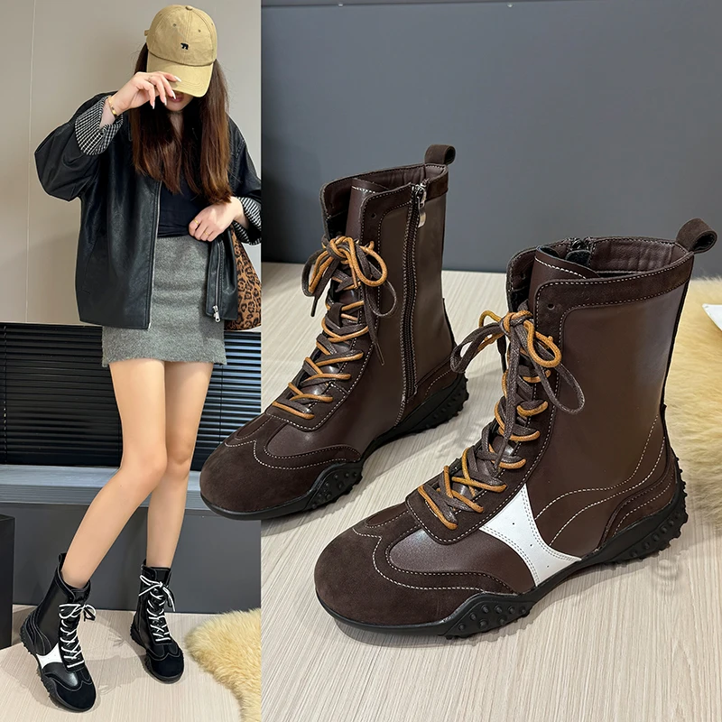 

Winter Women Fashionable and Hot-selling Boots Fashion Belt Buckle Elegant Platform Flats Short Booties Casual Women's Boot