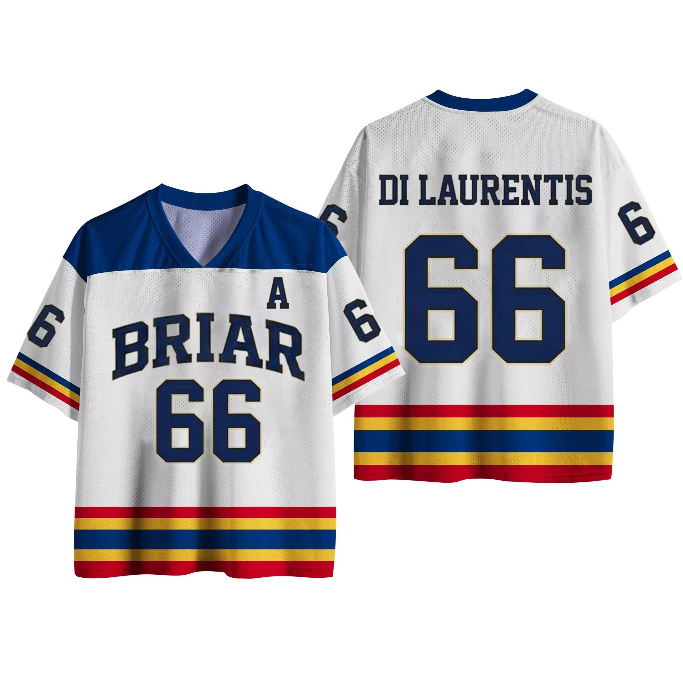 2026 Hot Off Campus Briar University Hockey Jersey Graham 44 DI LAURENTIS 66 Cosplay T-shirt Men Women Summer Streetwear Tees