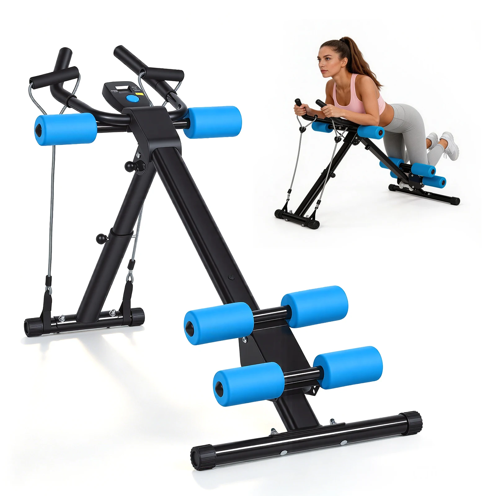 Panca Pieghevole per Allenamento Addominali, Attrezzatura per Allenamento Addominali Reclinabile per Palestra Domestica, Fitness, Multifunzione per Addominali, Cosce e Glutei, Attrezzatura per