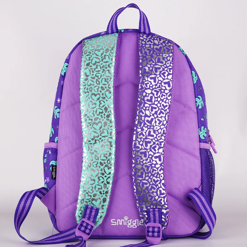 Australian Smiggle Pupils Purple Leopard Burden Bag Children Large-Capacity Backpack Kettle Pen Bag Children Birthday Present