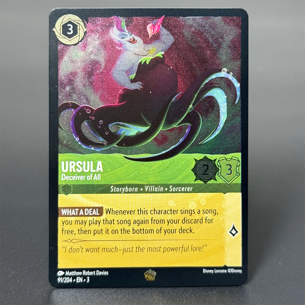 Lorcana Cold Foil Proxy Cards A WHOLE NEW WORLD URSULA Deceiver of All SCAR Vicious Cheater SISU Empowered Sibling TINKER BELL