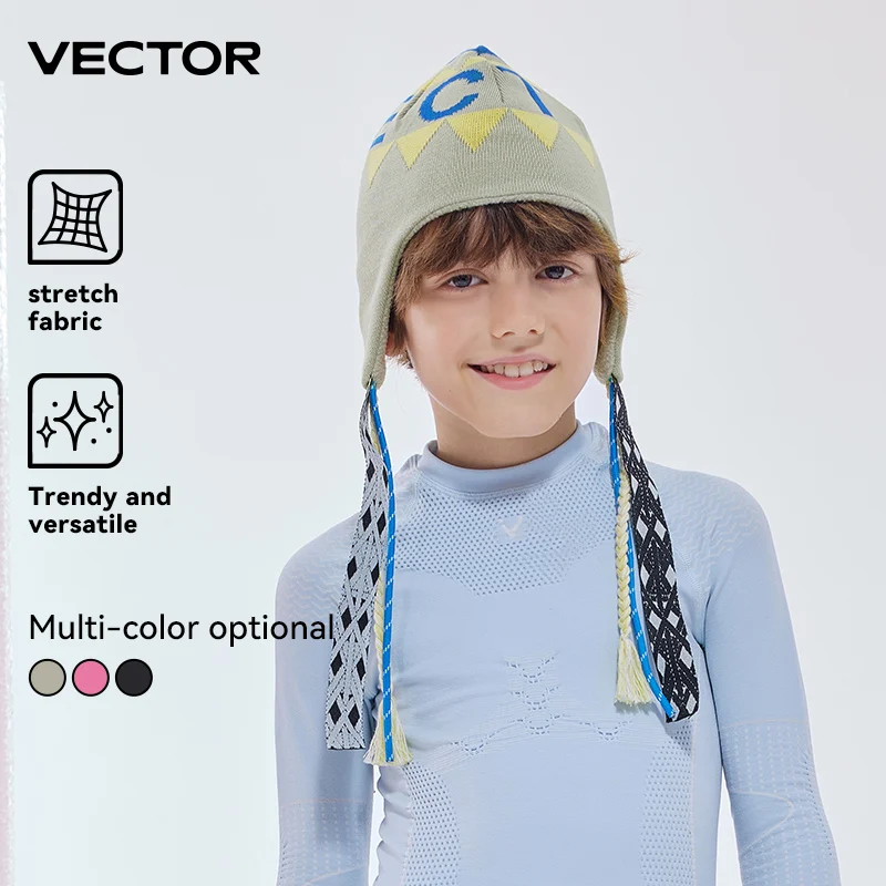 

VECTOR Children Paddle Ear Protector Knitted Hat Windproof Warm Elastic Skin Friendly Trendy Versatile Three Dimensional Cutting