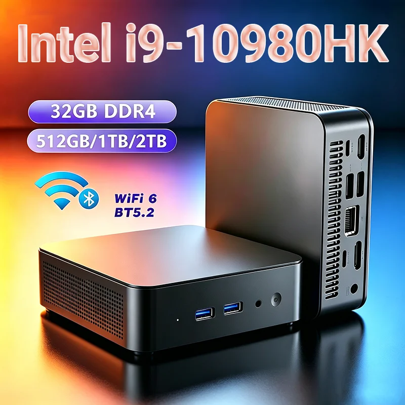 2026 NEUER Intel I9-10980HK/N150 Tragbarer Mini-PC Computer Windows 11 32GB DDR4 1/2TB SSD Gaming-Computer WiFi 6 Büro-Desktop