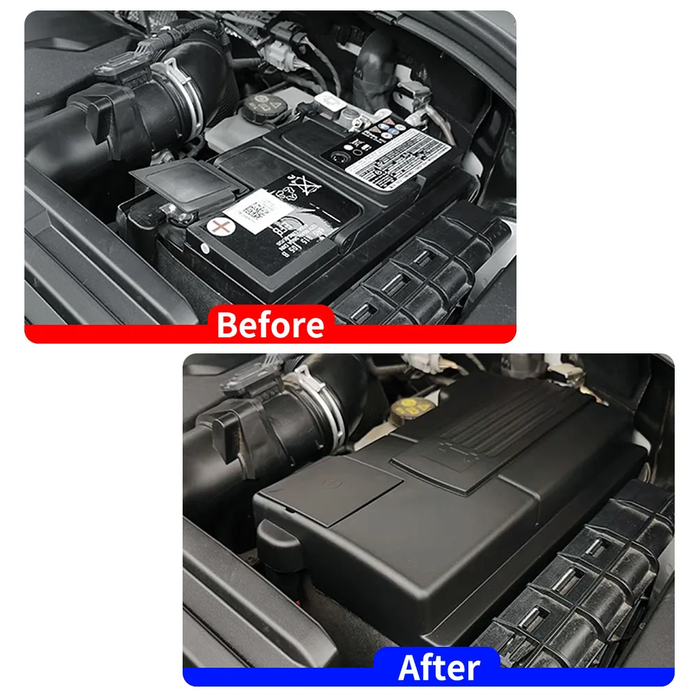 For Audi Q3 2019 2020 Car Engine Battery Protection Cap Dustproof Cover Positive Negative Battery Anode Rustproof Shell