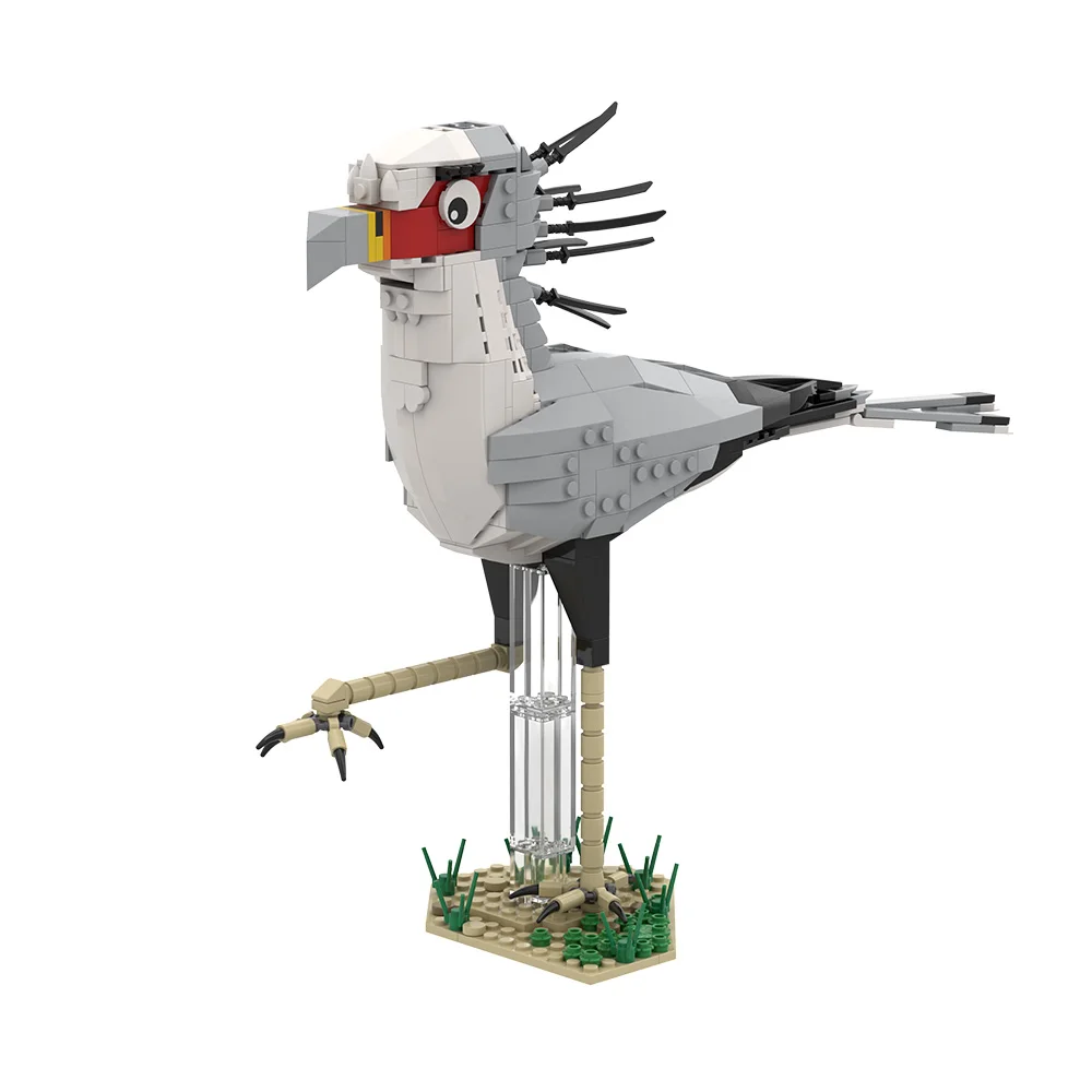Gobricks MOC Ardea cinerea Grey Heron Bricks Model The Killer Queen - SecretaryBird Building Blocks Toys Gifts 6