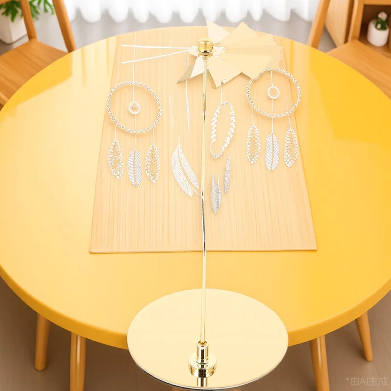 

Stainless Steel Rotary Aromatherapy Holder Dreamcatcher Tea Light Romantic Desktop Stand Party Desktop Adornment