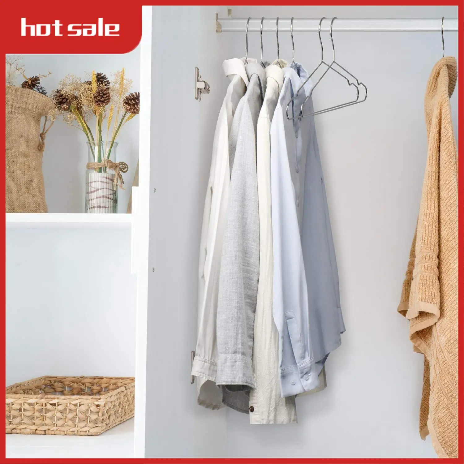 

A21I-Hangers Stainless Steel 40 Cm 20Pcs Hangers For Clothes Standard Notched Hanger Space Saving