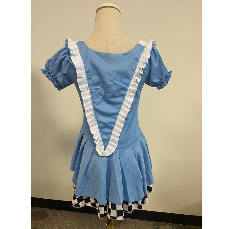 Meid Jurk Cosplay Kostuum Spel Alice Outfit Blauwe Lolita Jurk