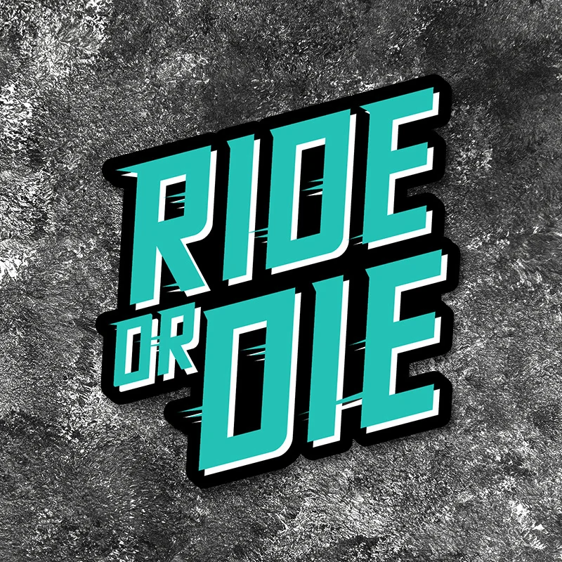 1 ピース RIDE OR DIE オートバイ＆自転車 - 防水ビニールネオンレインボーステッカー（RIDE OR DIE）マウンテンバイク用