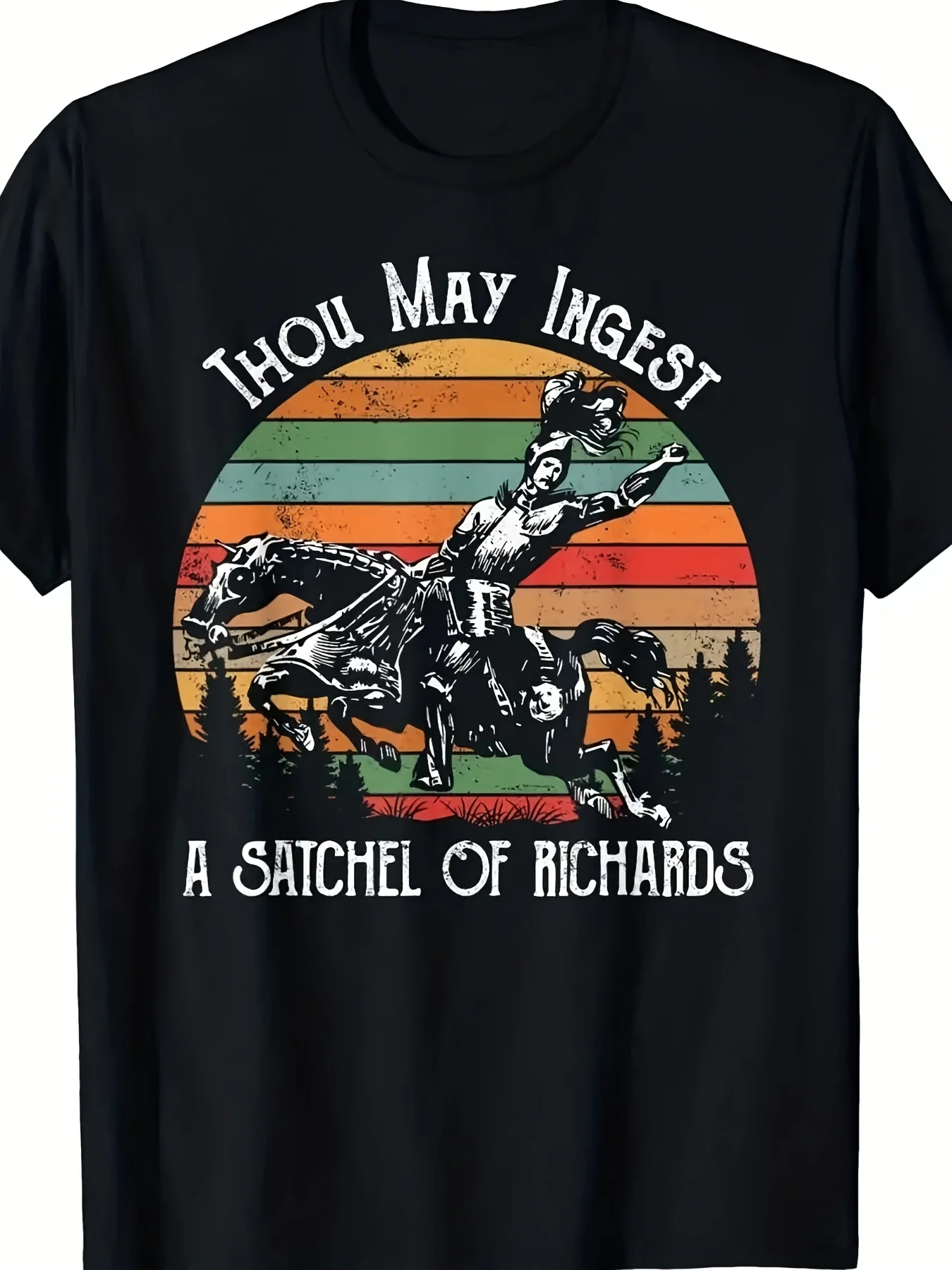 

Футболка средневекового рыцаря и Richard Wine Fun, легкий повседневный топ из чистого хлопка с короткими рукавами и круглым вырезом