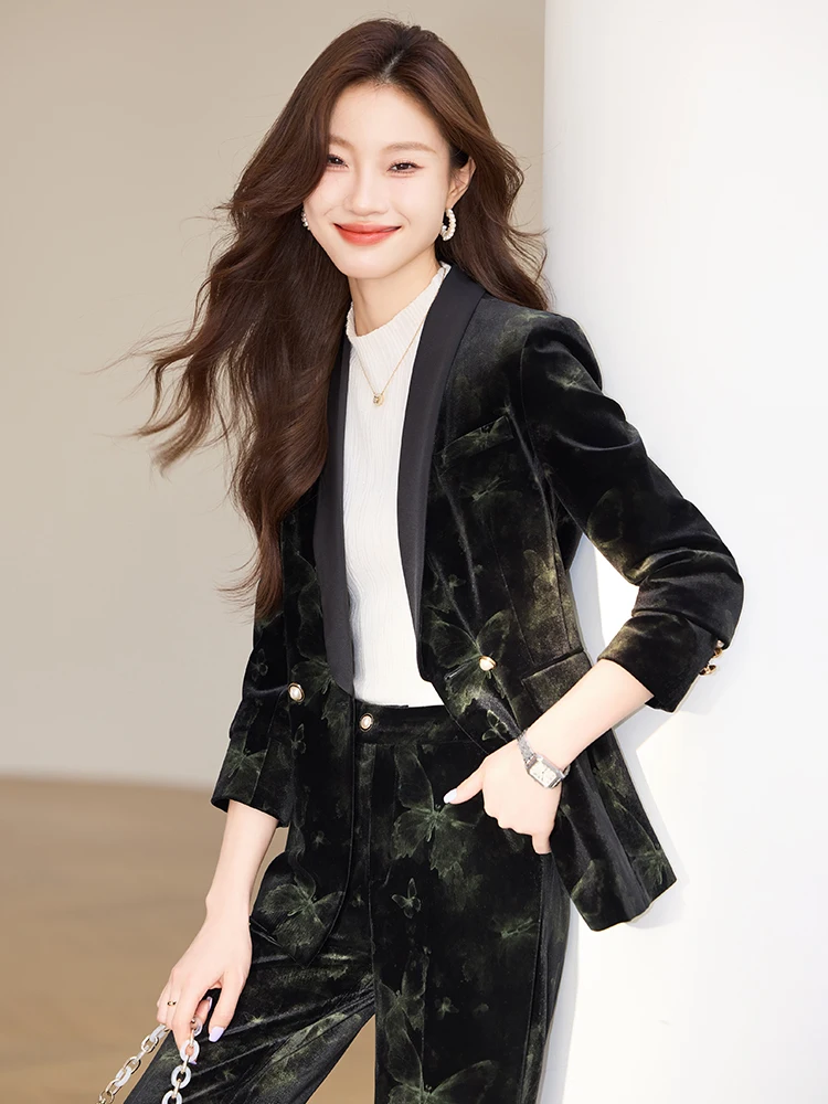 Formal Blazer for Women, Business Suits, Autumn and Winter Work Wear, Jackets and Pants, Quality Office Uniform 2-Piece