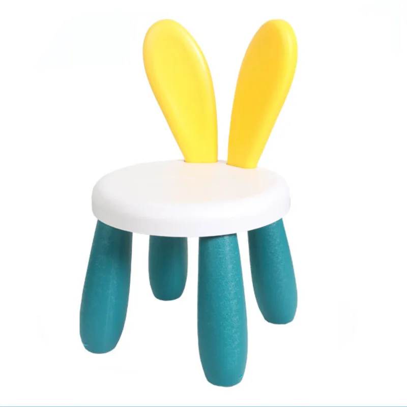 Baby Home Chair Children Stool Plastic Thickened Footboard Indoor Toy Sofa Seat Cute Rabbit Kindergarten Non-slip Kids Furniture