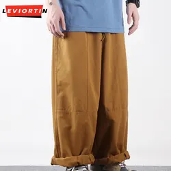 Men's Four Seasons New Style Cityboy Japanese Retro Work Pants Loose and Versatile Wide Leg Pants Amikhaki Casual Pants NP8056