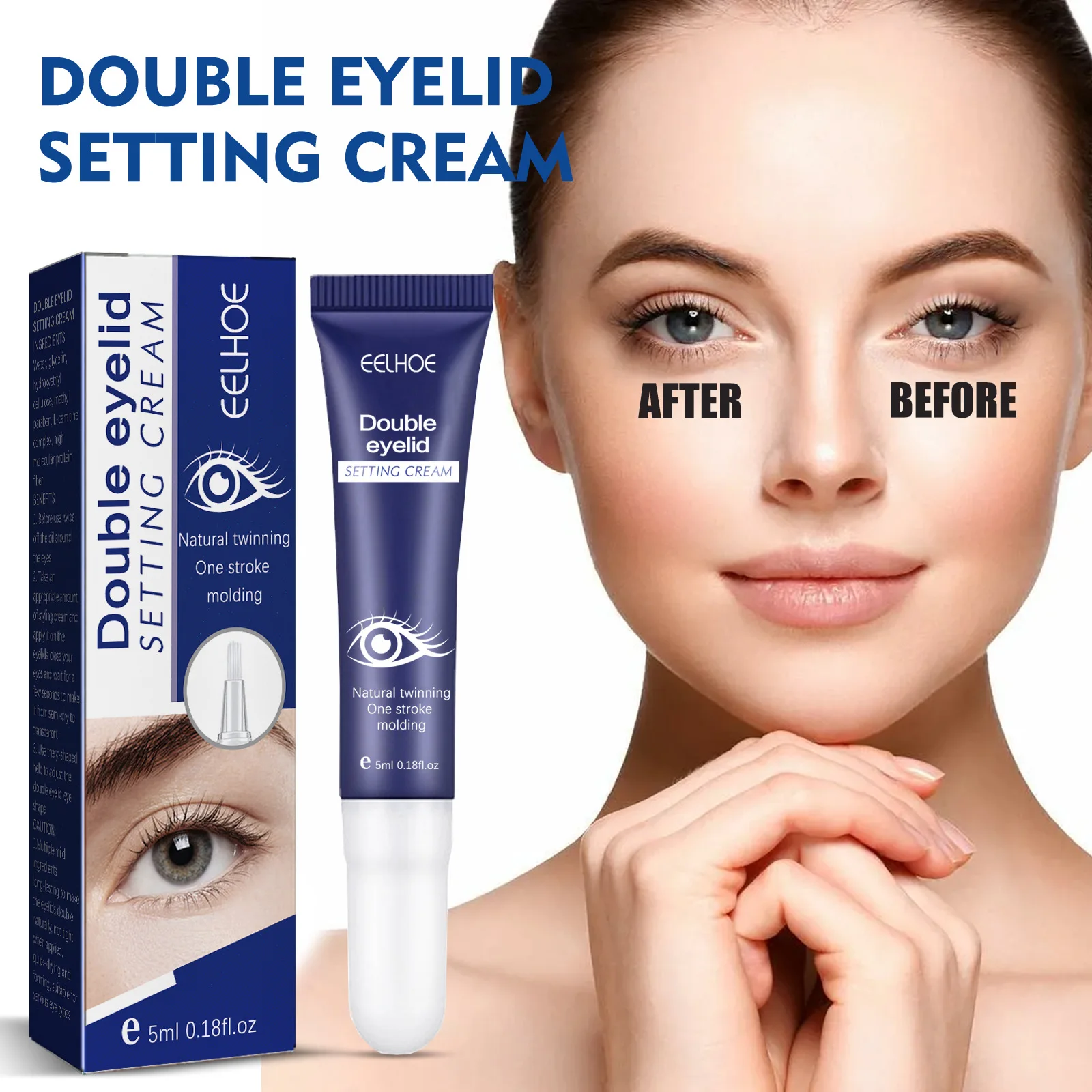 

EELHOE Double Eyelid Setting Cream No Marking Invisible Lasting Waterproof Tight Natural Quick Drying Big Eye Beauty Cream