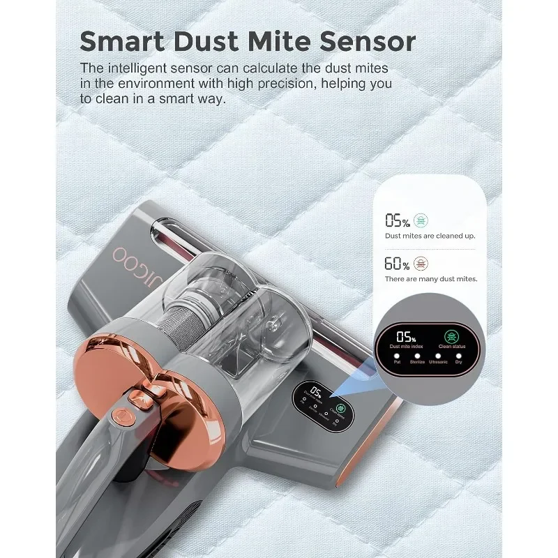 Кровать-пылесос с датчиком пыли: пылесос для матраса мощностью 500 Вт, 13 кПа с УФ-излучением, ультразвуком и высоким нагревом