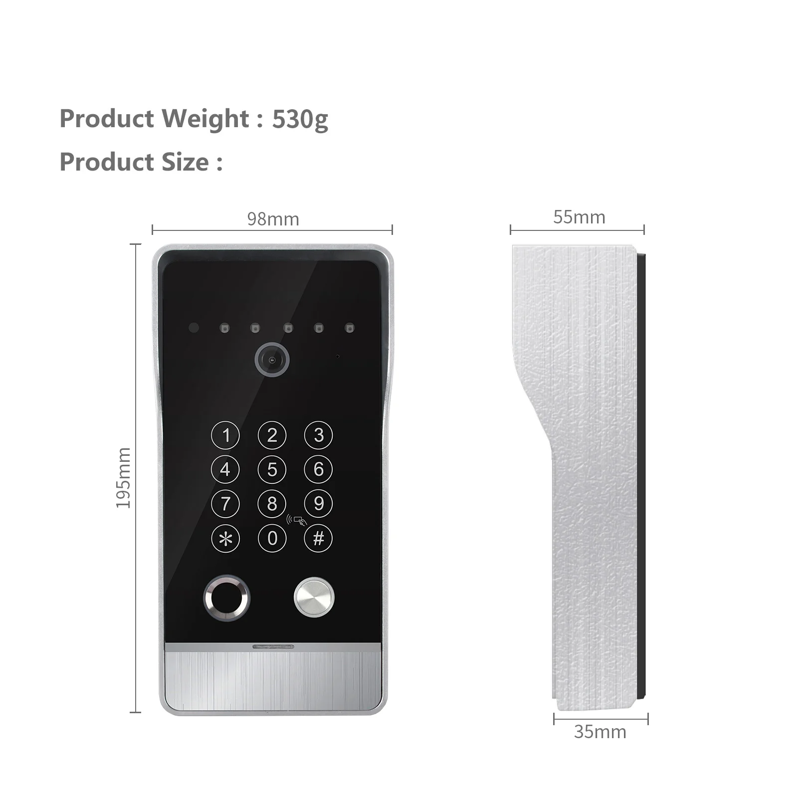 Tuya 7"Inch Video Intercom Doorphone Touch Screen with Wired Doorbell 1080P 148° APP Password Fingerprint Card Swipe Monitor