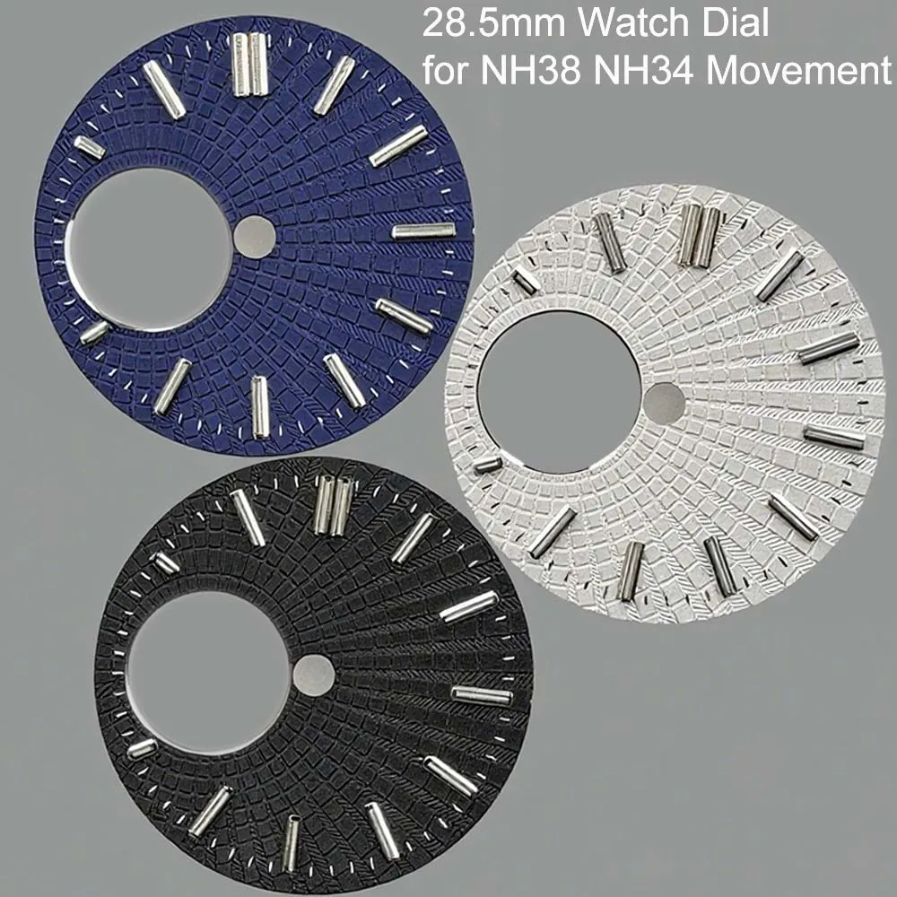 

28.5mm Green Luminous Watch Dial for NH38 Automatic Mechanical Movement Blue/Black/White Watch Faces for NH34 Movement