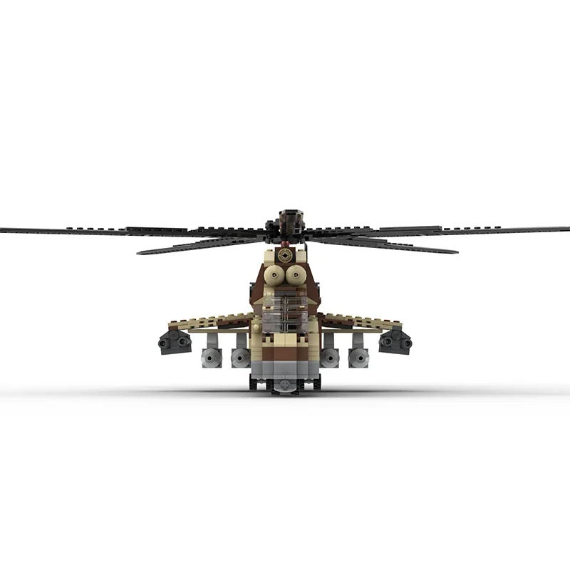 Moc Building Bricks Military Model Mi-24 Helicopter Gunship Technology Modular Blocks Gifts Toys For Children DIY Sets Assembly