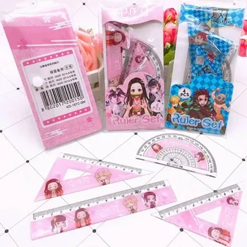 4Pcs/Set Anime Ruler Drawing Measurement Geometry Triangle Ruler Set gifts