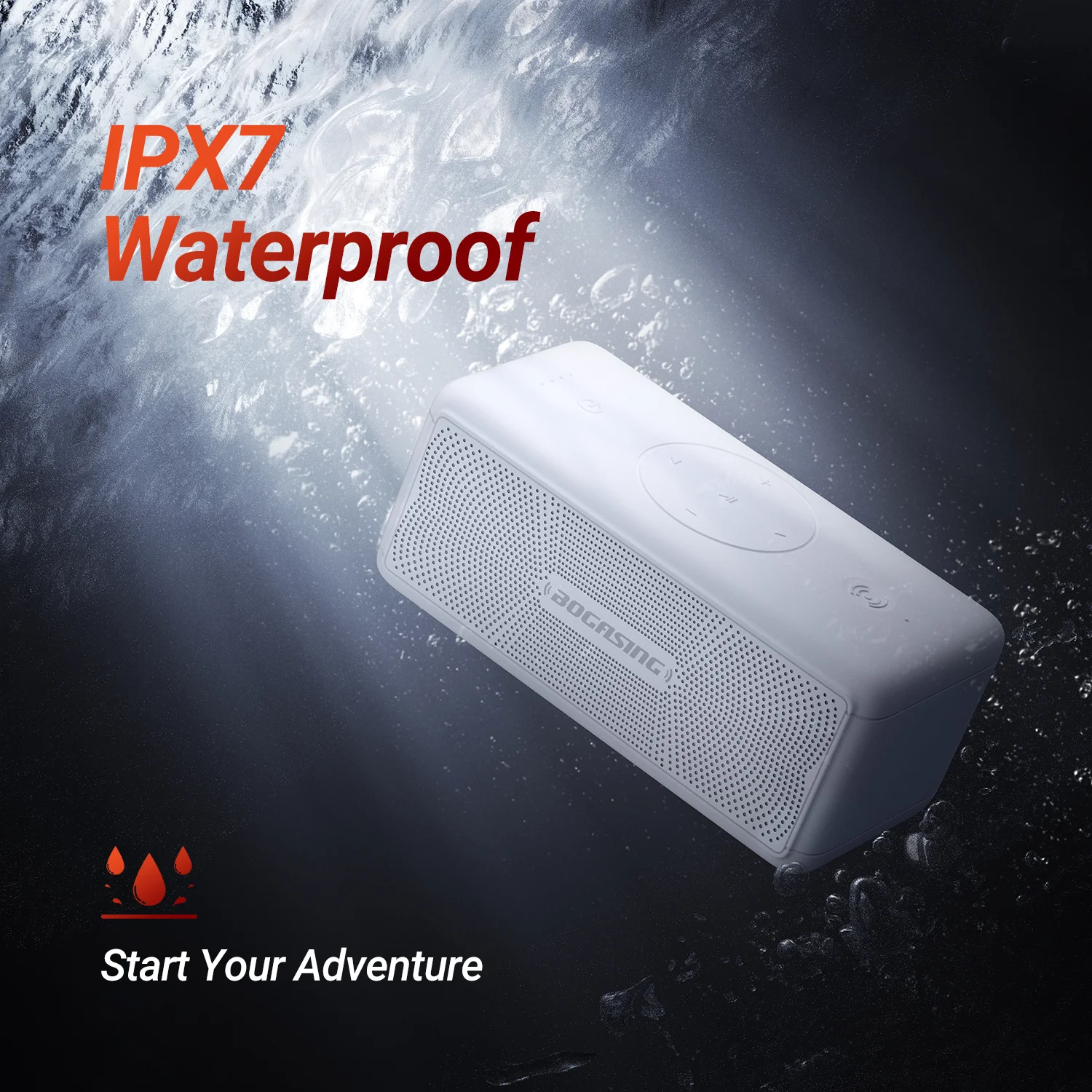 BOGASING M5 Bluetooth динамик 40W Bluetooth 5.3 беспроводные динамики с 360-градусным объемным звуком, IPX7 водонепроницаемый, 30H Playtime