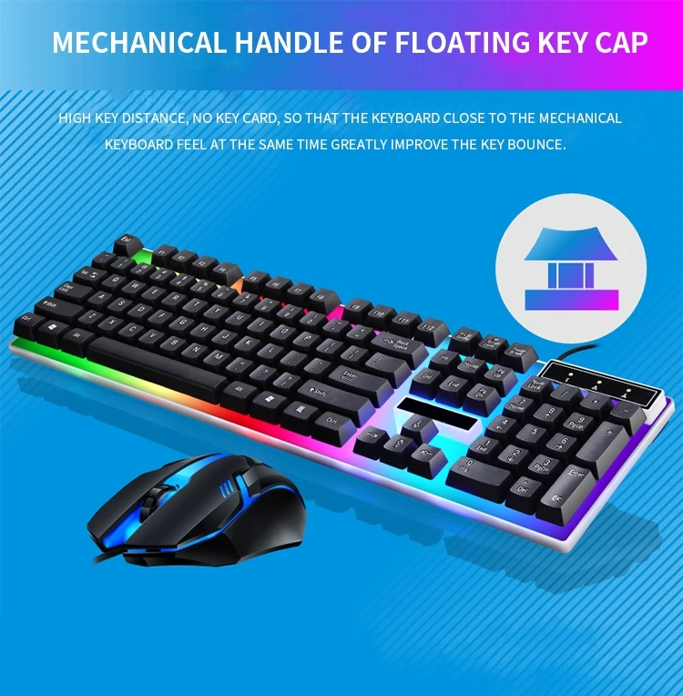 

1pc Gamer Keyboard And Mouse Combo Set RGB LED 104-Key Wired Gaming Keyboard Mouse Set for Notebook Laptop Desktop PC Tablet