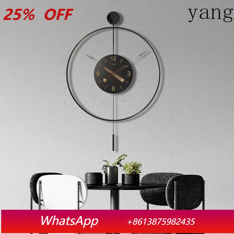 

LH personalized minimalist living room wall-mounted clock modern light luxury silent swing