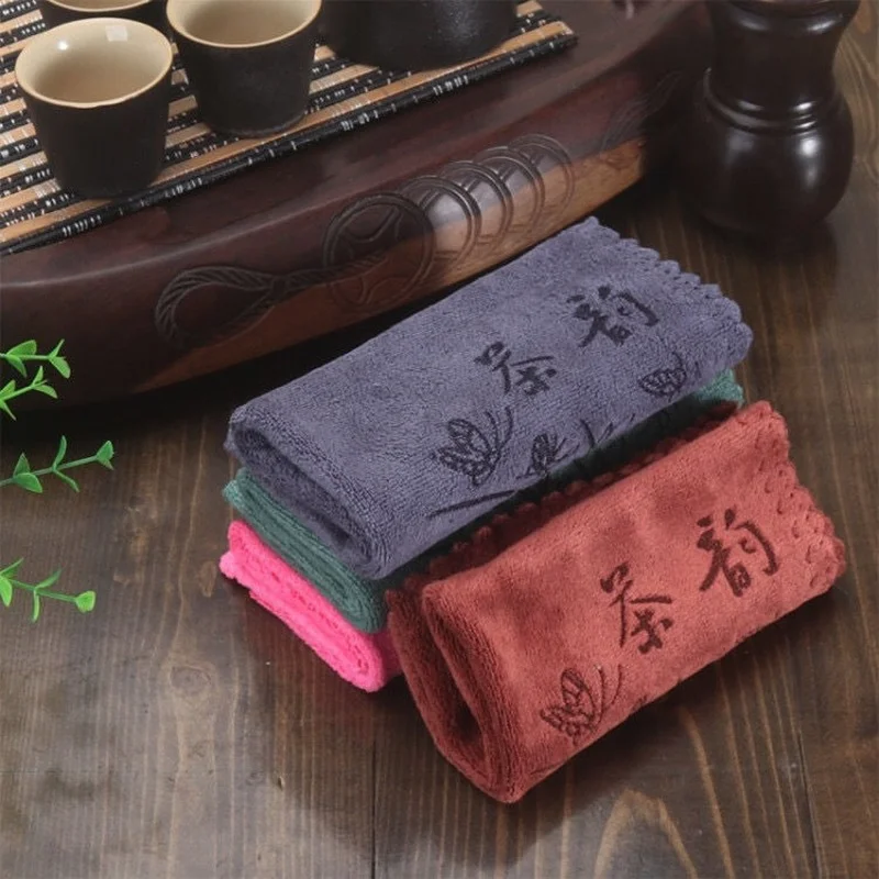 Tea Mat 4 Colors Square Simple Vintage Chinese Style Washable Soft 30*30cm Hot Sale Teaware Popular Home Basic Print Design New