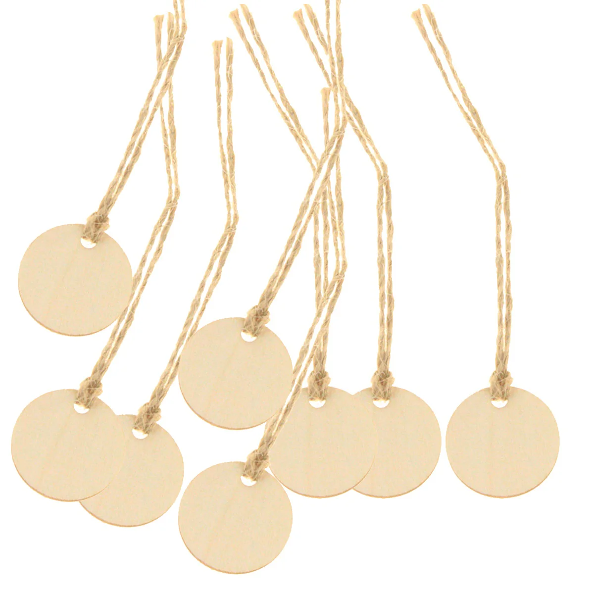 50pcs Hanging Gift Plaque Pendant Round Shape Bottle Decor Pendant Tags (Beige) Bottle Decor Tags