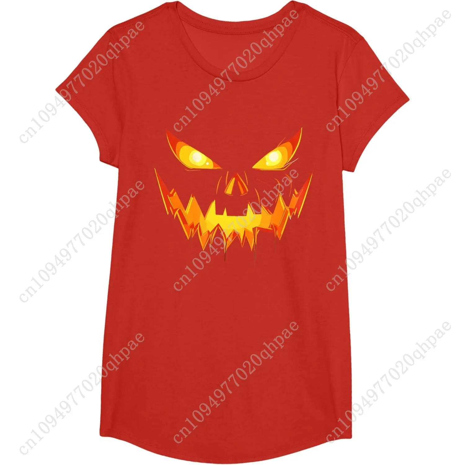 Enge Pompoen Jack O Lantern Gezicht Halloween Mannen Jongens Kinder T-shirt