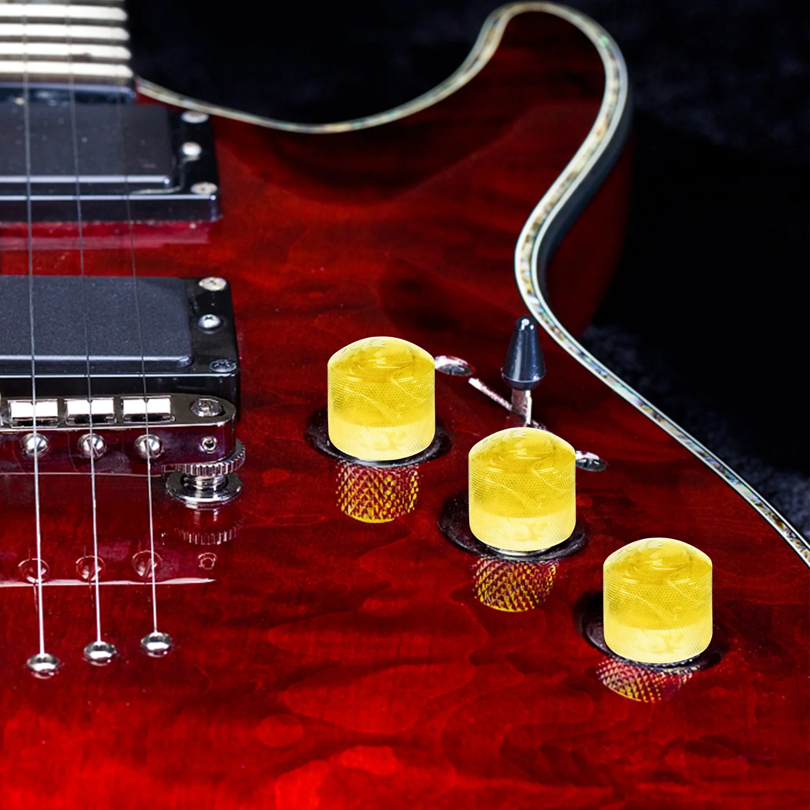 

Electric Guitar Potentiometer Knobs Volume Control Gold Rotary Button Compatible Precision Plastic Durability Replacement Parts