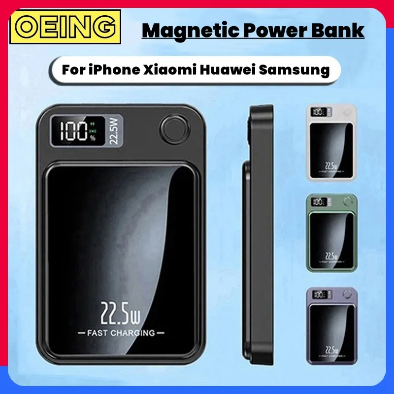 

10000mAh Magnetic Power Bank 15W Wireless Fast Charger For Magsafe Powerbank Portable External Battery For iPhone Xiaomi Samsung